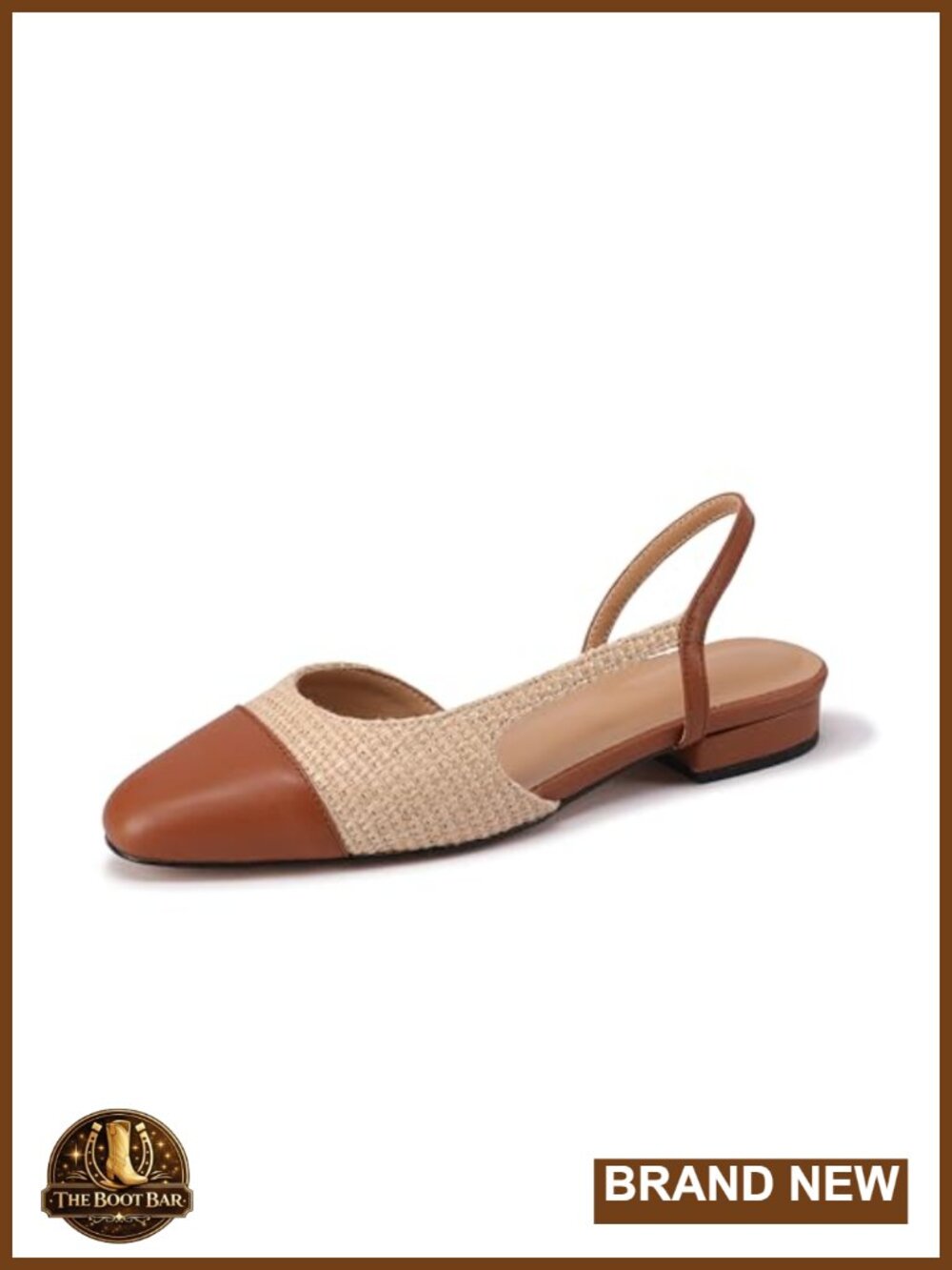 Women's Slingback Flats Raffia Low Heel Pumps
